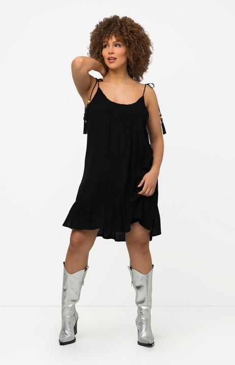 Image du produit Ulla Popken Robe en crêpe, sans manches. Bretelles à nouer. Décolleté rond. (46, 48)