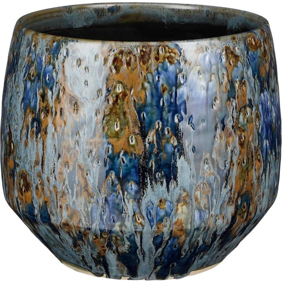 Mica, Blumentopf, Decorations Harris Bloempot - 25x25x22 cm - Keramiek - Blauw (25 x 25 x 22 cm)