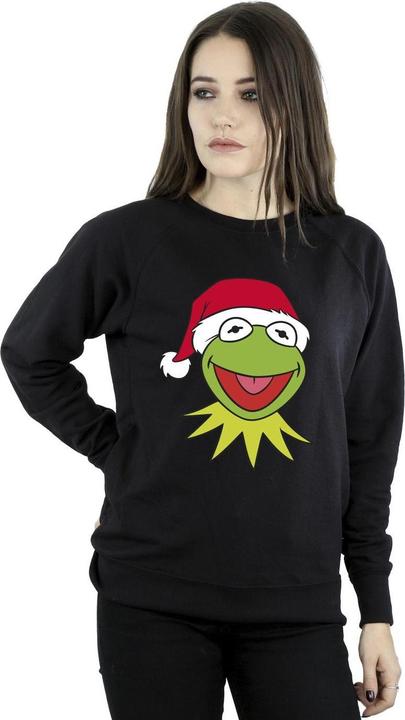 Actual product image Disney Womens/Ladies Muppets Kermit Christmas Head Sweatshirt (S)