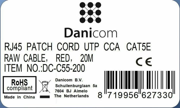 Produktbild Dsit CAT 5e Netzwerkkabel U/UTP (UTP, CAT5e, 20 m)