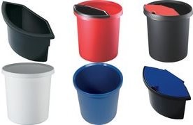 Immagine prodotto Helit Cestino in plastica per carta, design a strisce, capacità 18 l, conf. da 5 pz. (18 l)