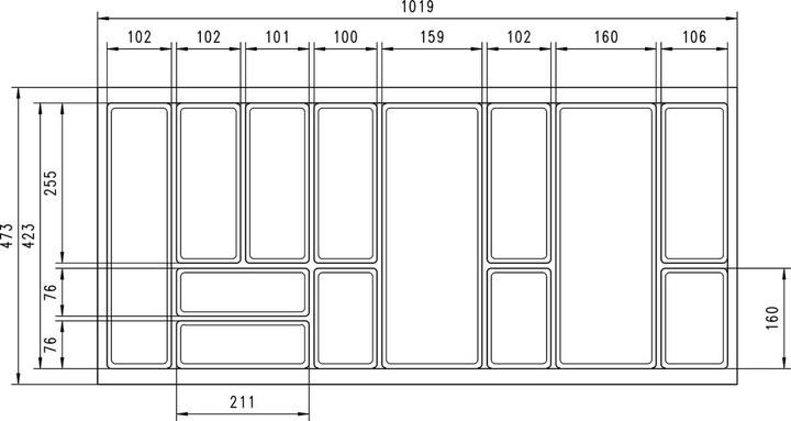 Produktbild Werkstarck Besteckeinsatz Basic TANDEMBOX N/M