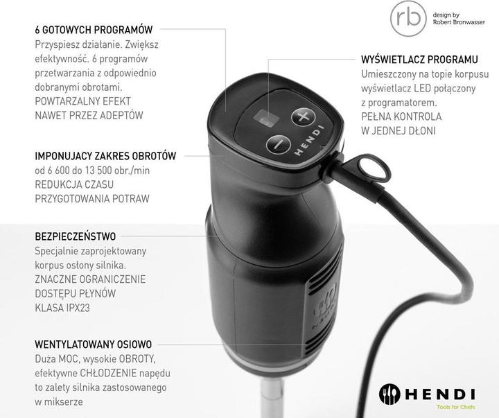 Actual product image Hendi Hand blender design by Bronwasser with 6 speeds