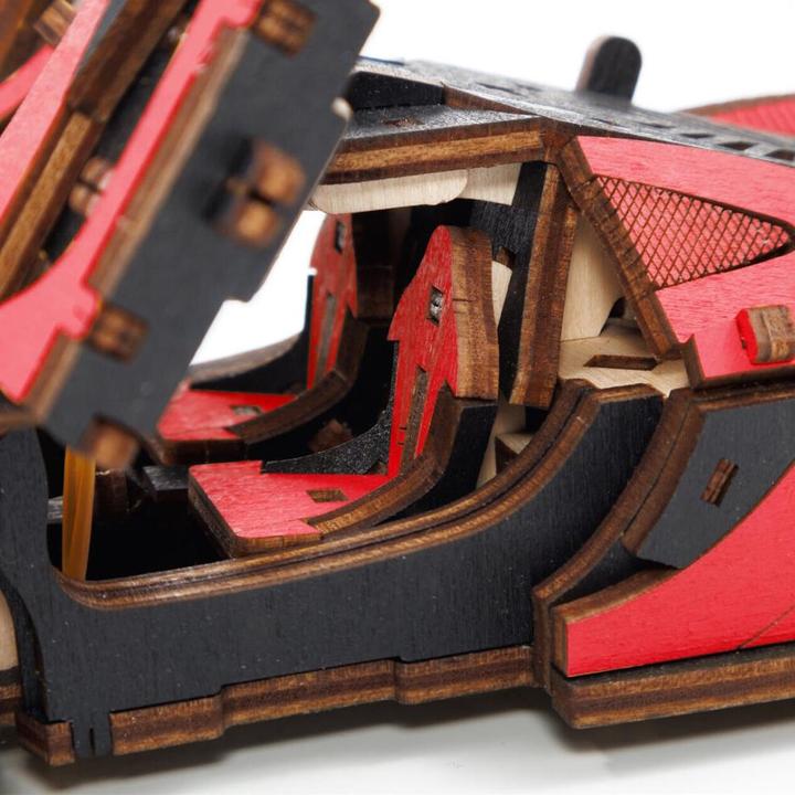 Image du produit Eco Wood Art Kit de maquette 3D en bois - Voiture de course - Rouge (237 pièces)