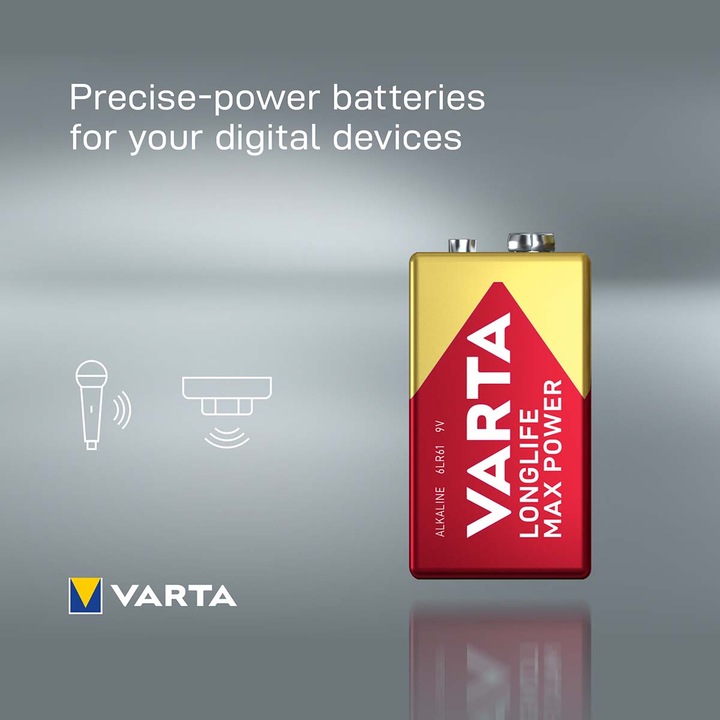 Produktbild Varta Longlife Max Power (1 Stk., 9V Block, 640 mAh)