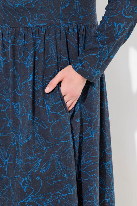 Actual product image Ulla Popken Leaf Print Long Sleeve Jersey Dress (42, 44)