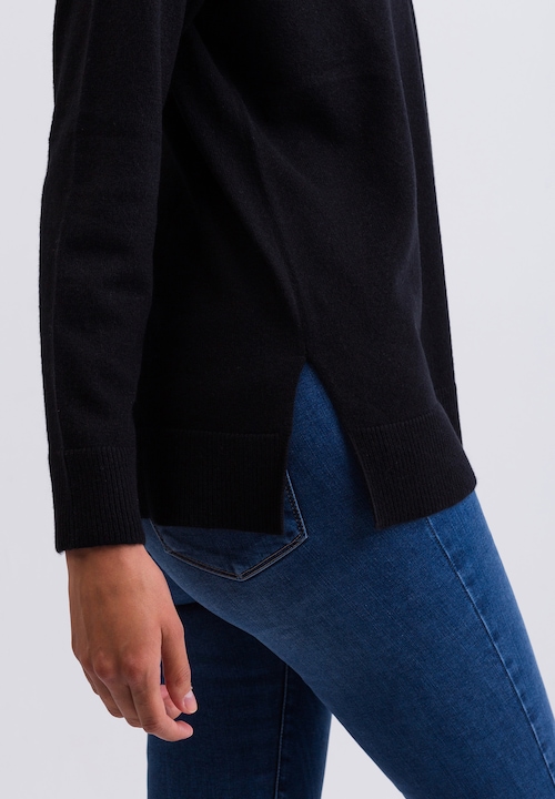 Actual product image Cash-Mere Kaschmir V-Ausschnitt Pullover mit Seitenschlitzen (S)