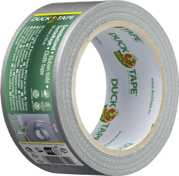 Actual product image Duck Tape ORIGINAL fabric tape silver 50mm x 25m (50 mm)