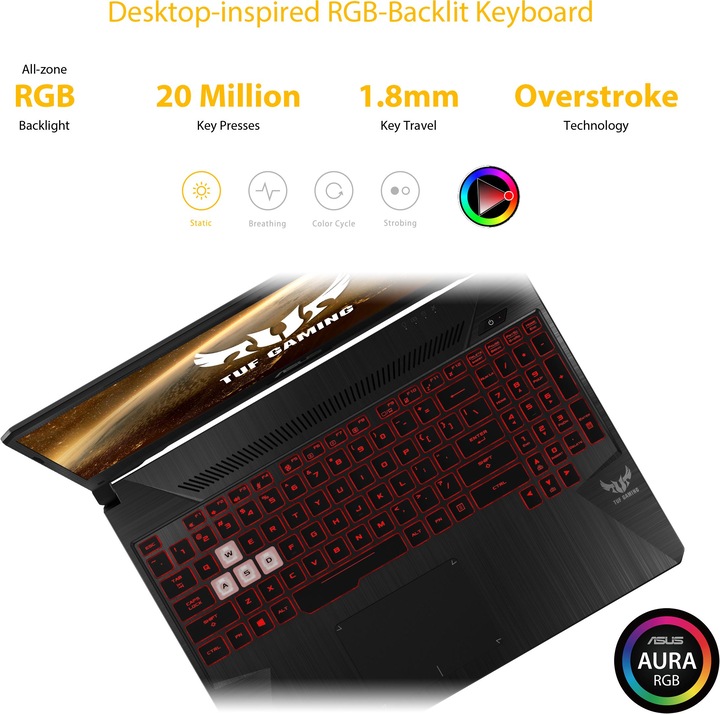 Produktbild ASUS TUF Gaming FX505DU-AL137T (15.60", AMD Ryzen 7 3750H, 16 GB, 512 GB, CH)