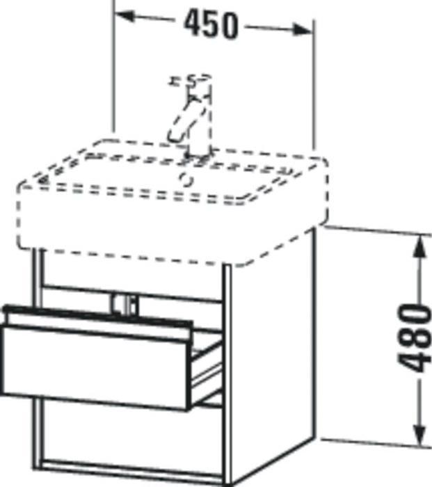 Image du produit Duravit Meuble sous-vasque KETHO 440x450x410mm basalte mat (45 x 44 x 41 cm)
