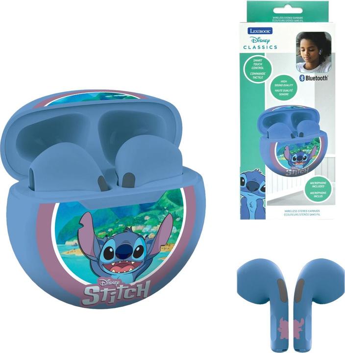 Actual product image Lexibook Stitch blue wireless Bluetooth headphones