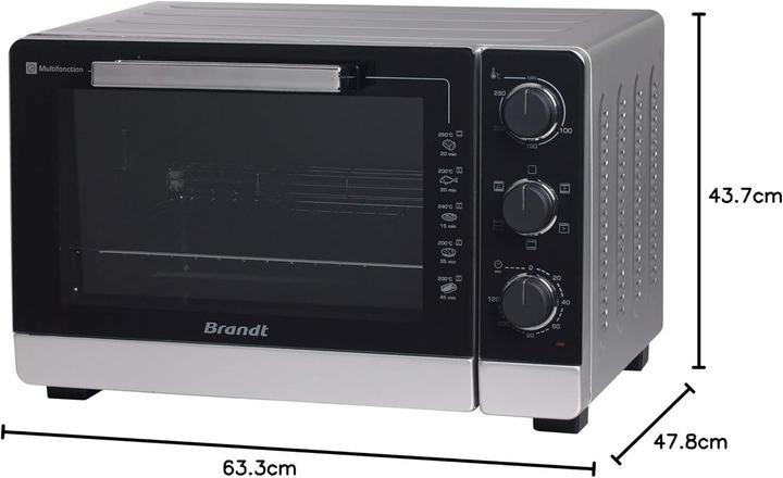Produktbild Brandt Multifunktionaler Mini-Ofen mit Antihaftbeschichtung, Grillplatte und Drehspiess