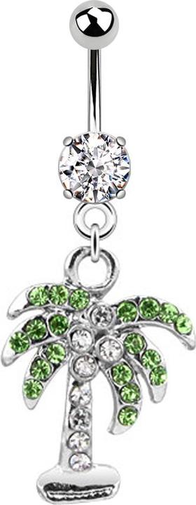 Immagine prodotto Star Piercing Banana in argento con ciondolo a forma di palma in argento (senza ottone, Acciaio chirurgico 316L)