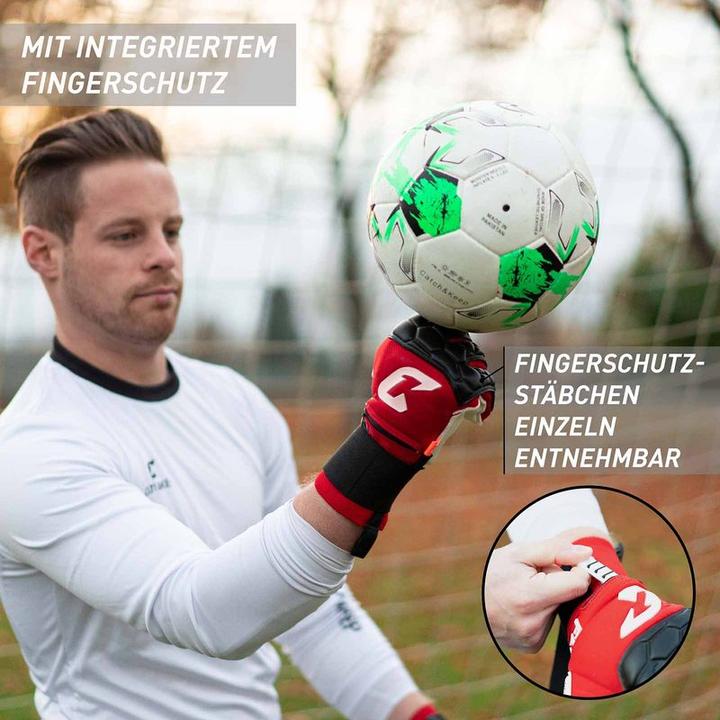 Produktbild Catch & Keep Fussballhandschuhe Fly Protect Gr. 11 Rot Torwart Keeper Goalie Handschuhe (11)