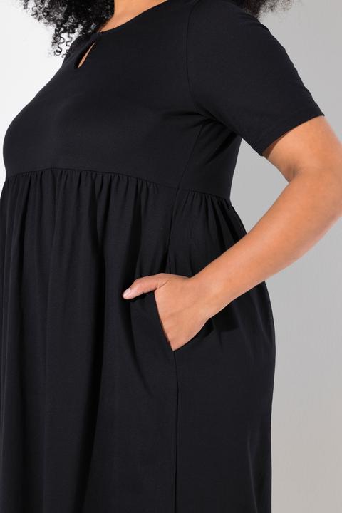 Image du produit Ulla Popken Robe maxi coupe évasée, poches, décolleté rond et manches courtes (58)
