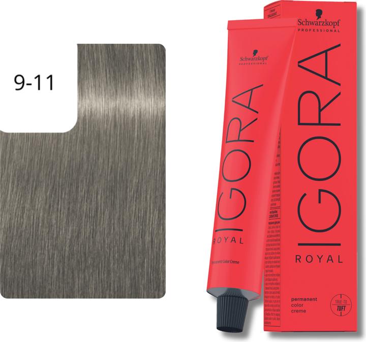 Image du produit Schwarzkopf Professional Schwarzkopf Igoral Royal Cools 9-11 Extra blond clair Cendré Extra 60ml (9-11 Blond clair extra Cendré Extra)