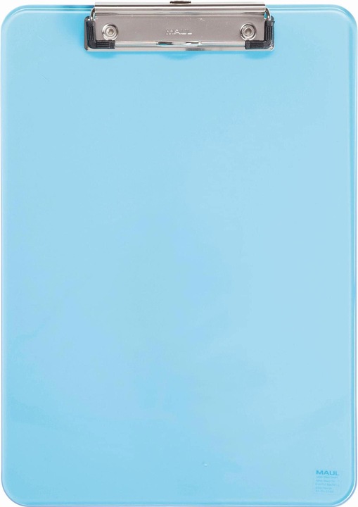 Immagine prodotto Maul Appunti al neon, DIN A4, plastica blu trasparente, piatto, terminale a clip nichelato (22,6 x 31,8 cm)