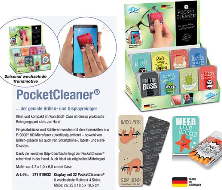 Actual product image Wedo PocketCleaner glasses cleaning cloth, smartphone or tablet cleaning cloth in plastic case