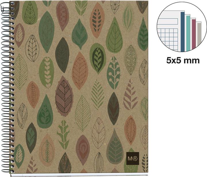 Actual product image Maul ECO Design NB4 ECOLEAVES Recycle A5 SQU 80g farbig (Speditionsversand) (A5, Checked, Hardcover)