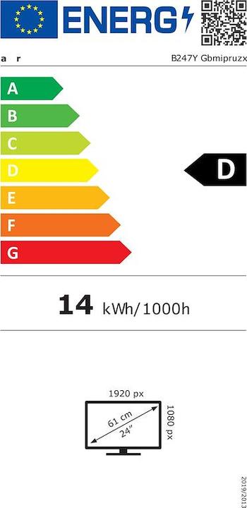 Energielabel Acer VERO B247YGBMIPRUZX (UM.QB7EE.G23) (1920 x 1080 Pixels, 23.80")