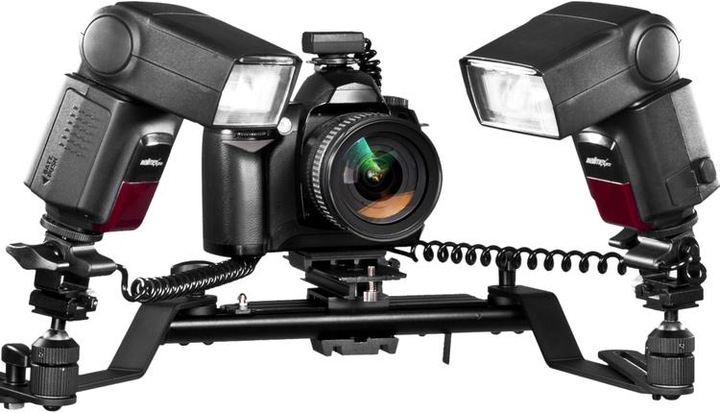 Produktbild Walimex Makro Blitzschiene Pro mit Y-Kabel Canon (Blitzhalterung)