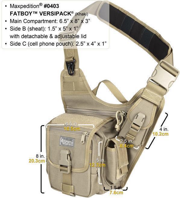 Actual product image Maxpedition FatBoy Versipack shoulder bag