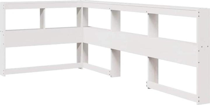 Produktbild vidaXL Massivholzbett mit Regal ohne Matratze Weiss 150x200 cm Kiefer (150 x 200 cm)