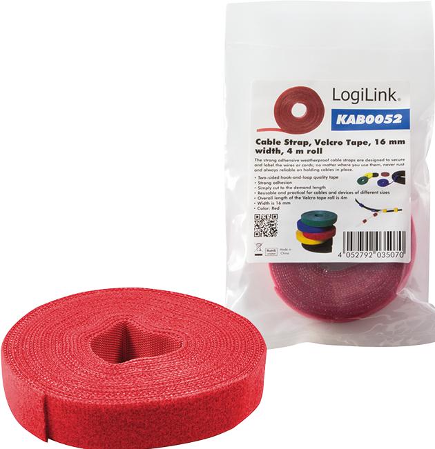 Productafbeelding LogiLink Rol klittenband, 16mmx4m (16 mm)