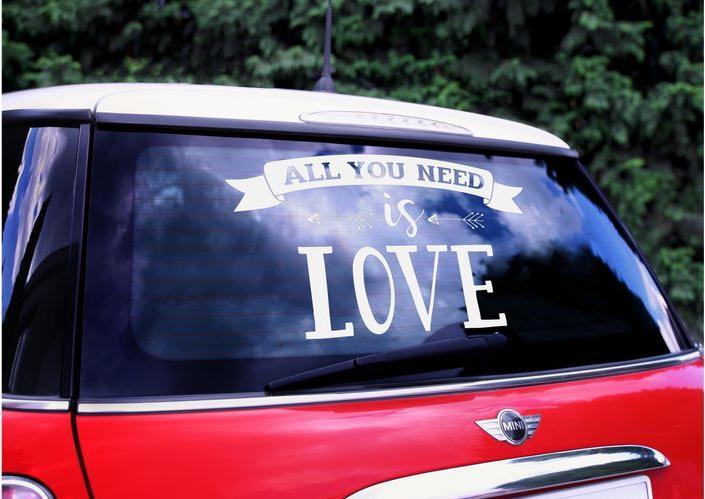 Actual product image Partydeco Party accessory car stickers 33 x 45 cm, White
