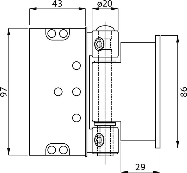 Actual product image Anuba Front door hinges Duplex 320-3D