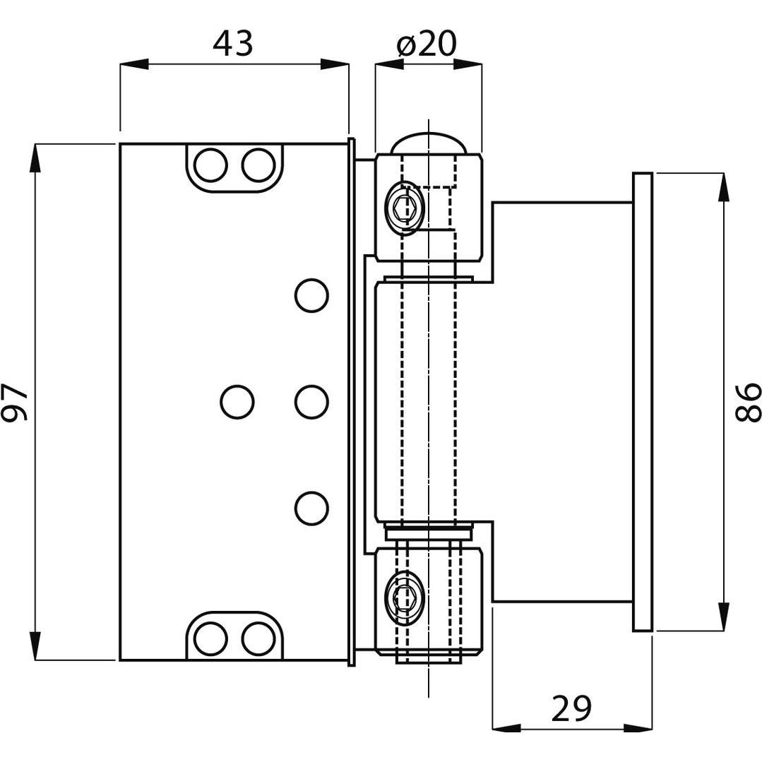 Thumbnail - Anuba, Türbeschlag + Scharnier, Haustürbänder Duplex 320-3D