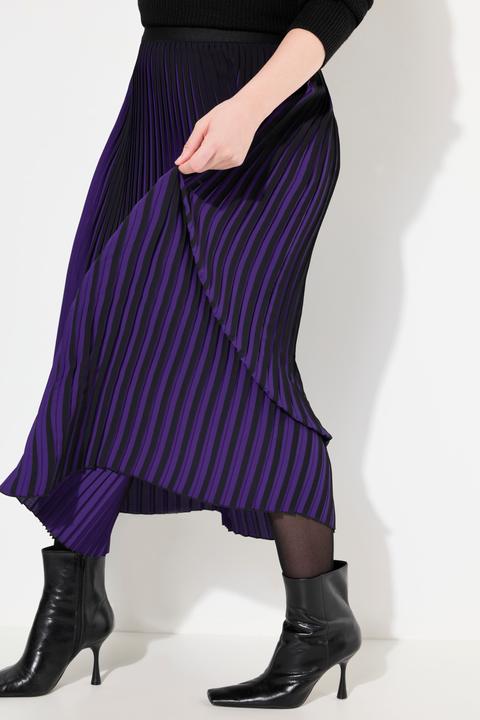 Immagine prodotto Ulla Popken Gonna plissettata con design bicolore e cintura elastica (46, 48)