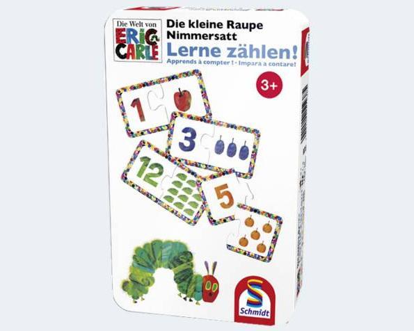 Productafbeelding Schmidt Spiele Het Rupsje Nooitgenoeg leert tellen (Duits, Frans, Italiaans, 3 Jaren)