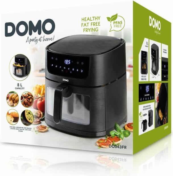 Immagine prodotto Domo Friggitrice ad aria calda Deli-freyer 1800W con display, rivestimento antiaderente, protezione