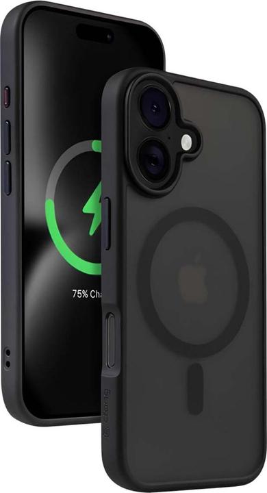 Image du produit Crong Hybrid Frost MAG Cover – MagSafe Hülle für iPhone 16 (Schwarz) (Apple iPhone 16)