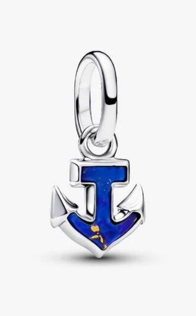 Actual product image Pandora Blue Anchor Mini Dangle Charm (Silver 925)