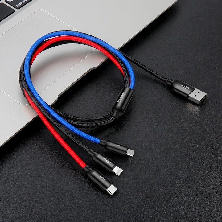 Productafbeelding Baseus Drie primaire kleuren 3-in-1 (1.20 m, USB 2.0)