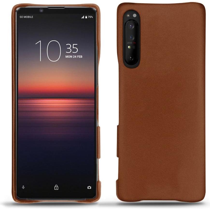 Noreve Lederschutzhülle (Sony Xperia 1 II), Smartphone Hülle, Braun
