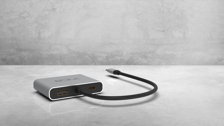 Actual product image Inca Adapter ITPC-4THubX4 2HDMI 4K 30Hz,4 in 1 USB Type C (HDMI, USB 2.0, USB-C)