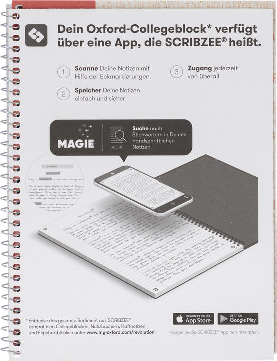 Produktbild Oxford RECYCLING - Collegeblock kariert (A5+, Kariert, Weicher Einband)