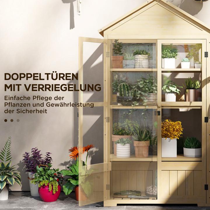 Image du produit Outsunny Frühbeet Tannenholz, Acryl Naturholz