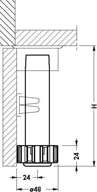 Actual product image Base adjuster, adjustable foot section 100-150mm
