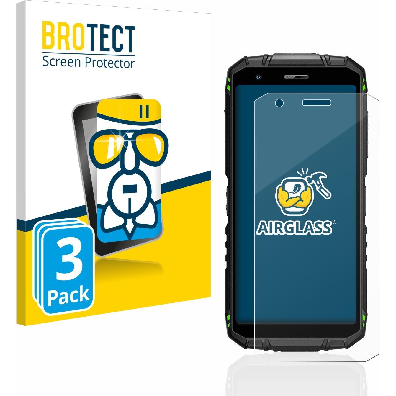 BROTECT AirGlass Panzerglasfolie (3 Stück, Doogee S41 Pro), Smartphone Schutzfolie, Transparent