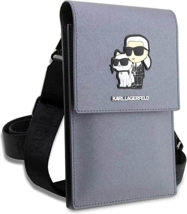 Actual product image Karl Lagerfeld Torebka KLWBSAKCPMG srebrny/silver Saffiano Karl & Choupette