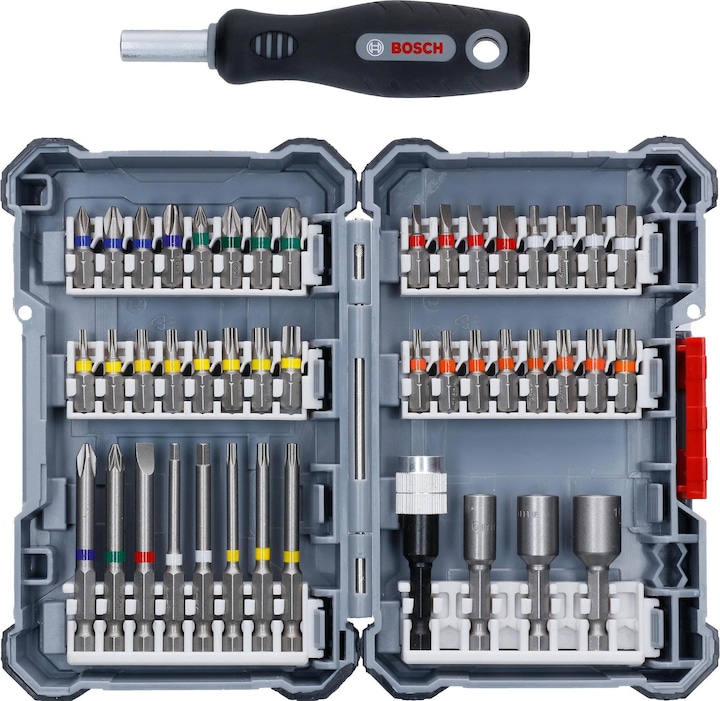 Image du produit Bosch Professional Zubehör Jeu d'embouts de vissage, 45 pièces (Croix Phillips PH 1, Croix Phillips PH 2, Croix Phillips PH 3, Croix Pozidriv PZ 1, Croix Pozidriv PZ 2, Croix Pozidriv PZ 3, Hexagonale (hexagonal) 3, Hexagonale (hexagonal) 4, Hexagone (hexagonal) 5, Hexagonale (hexagonal) 6)