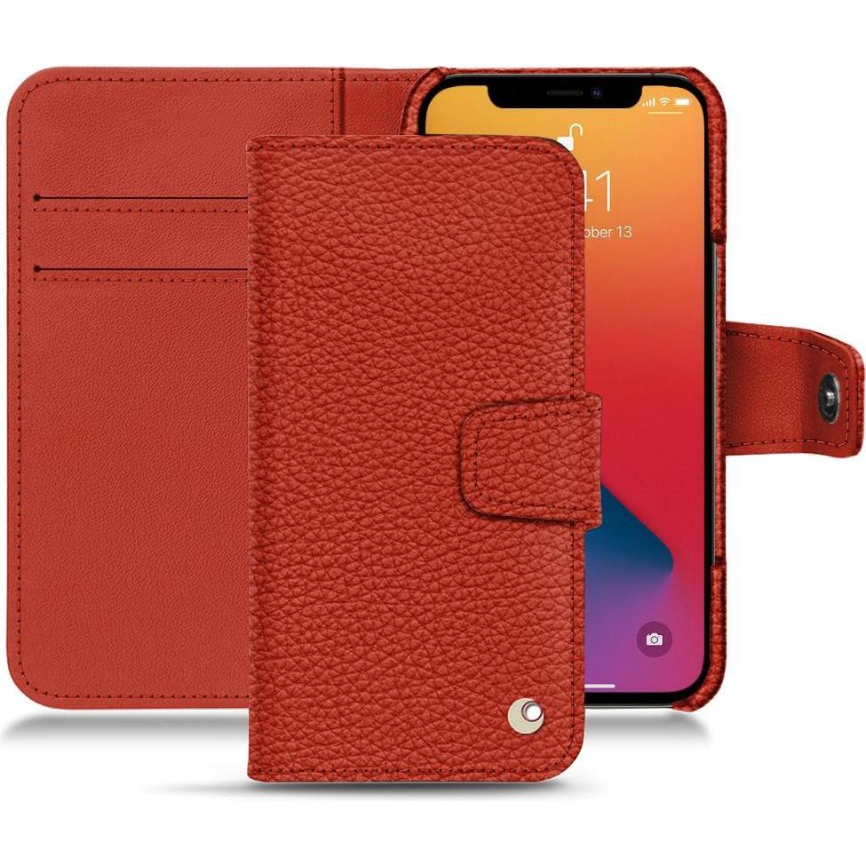 Noreve Lederschutzhülle Wallet (Apple iPhone 13 Pro), Smartphone Hülle, Orange