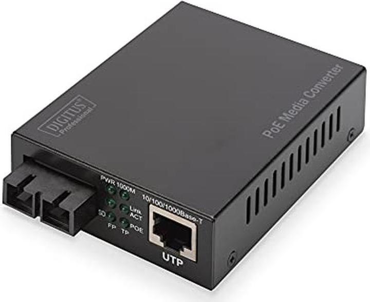 Actual product image Digitus PoE Media Converter Singlemode 10/100/1000Base-T to 1000Base-LX Incl. PSU 30W SC connector Up to... (Media converter)