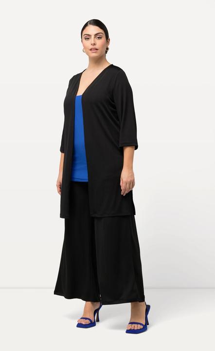 Image du produit Ulla Popken Gilet long en jersey côtelé, coupe ouverte et encolure en V (42, 44)