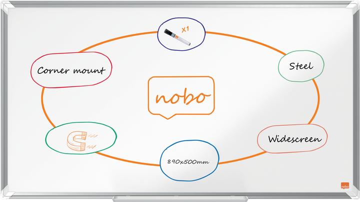 Image du produit Nobo Tableau blanc Widescreen Premium Plus Acier Nano Clean (89 x 50 cm)
