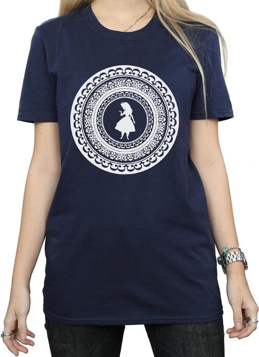 Actual product image Disney Womens/Ladies Alice In Wonderland Circle Cotton Boyfriend T-Shirt (L)